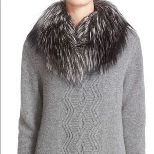 Moncler Wool & Cashmere Sweater with Fur Collar